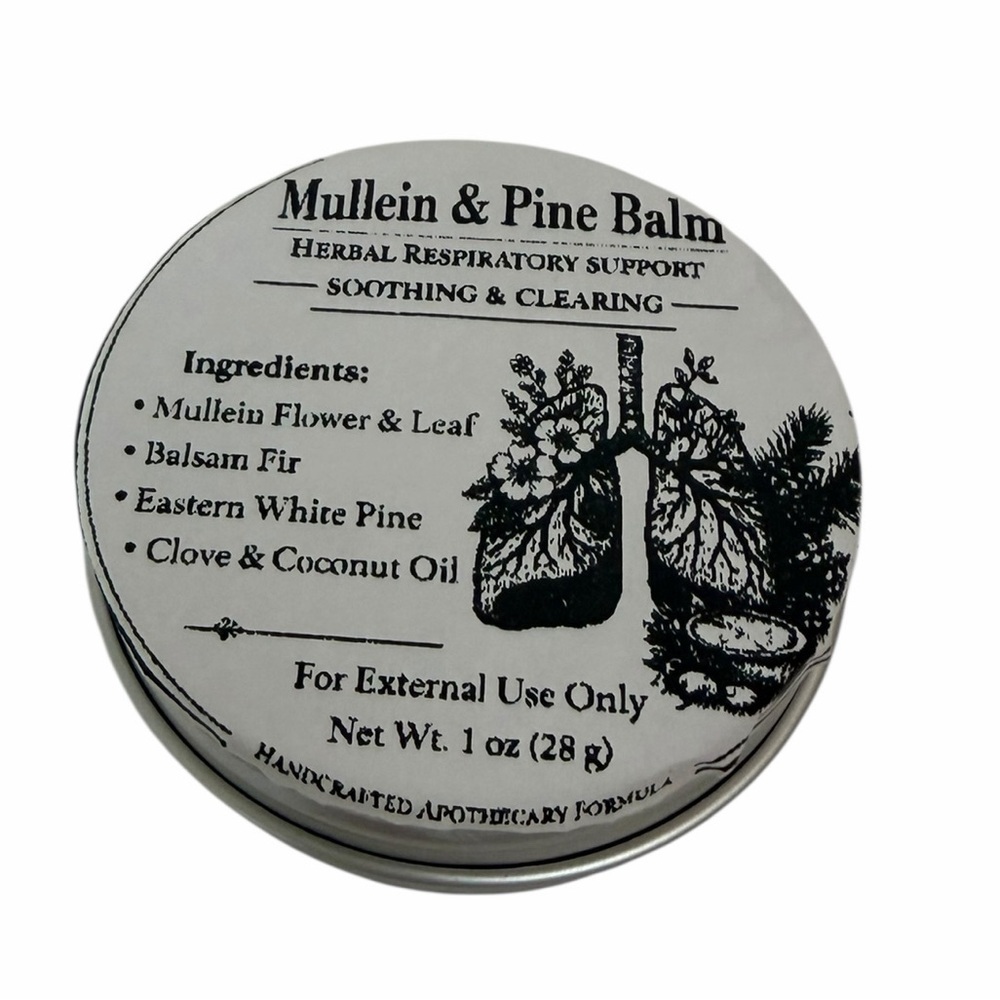 Mullein & Pine Balm Herbal Chest Balm Botanical Aromatic Salve 1 oz
